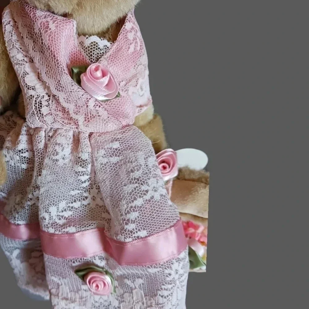 Annette funicello vtg flower girl bear pink lace dress